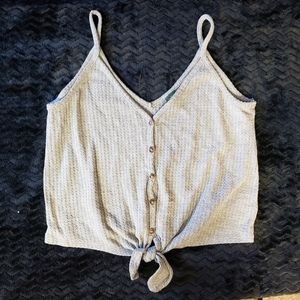 Gray crop top with tie Size Medium